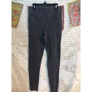 Express Gray Black Stretch Moto Leggings Sz Small.     Cc